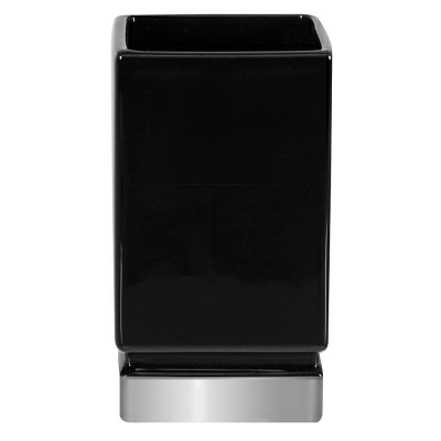 1 Стакан для зубных щеток Spirella Roma, черный с серебром