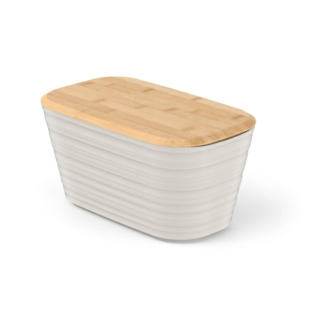 Полноразмерное изображение Хлебница Ambient Prime с бамбуковой крышкой, беж фото 1
