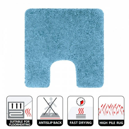 2 Коврик для туалета Spirella Highland 55х55см, голубой фото 2